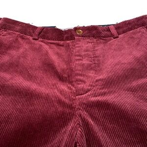 NEW Brooks Brothers Corduroy Pants 34x32 Mens Clark Chino Wine Burgundy